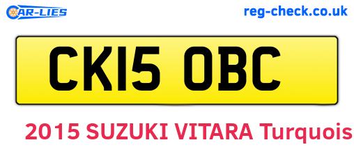 CK15OBC are the vehicle registration plates.