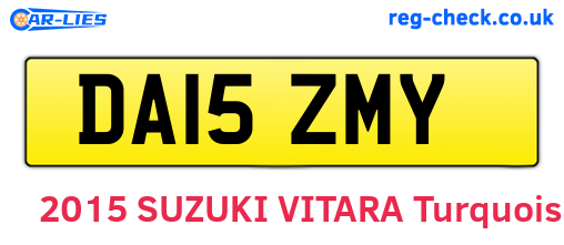 DA15ZMY are the vehicle registration plates.