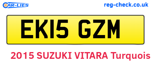 EK15GZM are the vehicle registration plates.