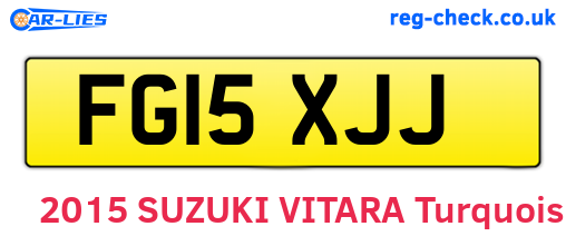 FG15XJJ are the vehicle registration plates.