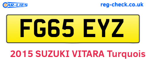 FG65EYZ are the vehicle registration plates.