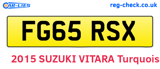FG65RSX are the vehicle registration plates.