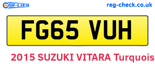 FG65VUH are the vehicle registration plates.