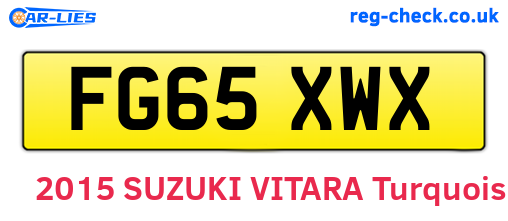 FG65XWX are the vehicle registration plates.