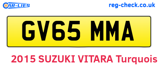 GV65MMA are the vehicle registration plates.