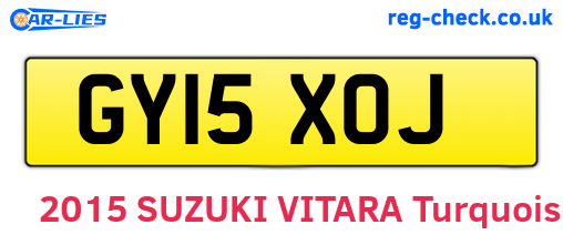 GY15XOJ are the vehicle registration plates.