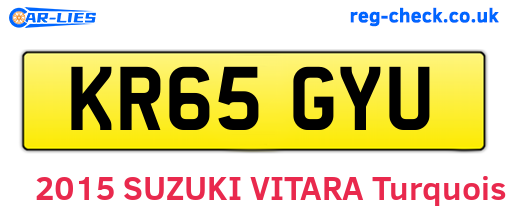 KR65GYU are the vehicle registration plates.
