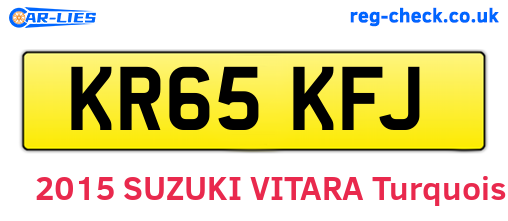 KR65KFJ are the vehicle registration plates.