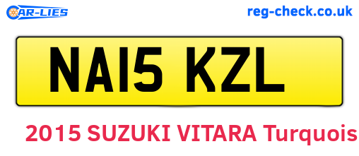 NA15KZL are the vehicle registration plates.