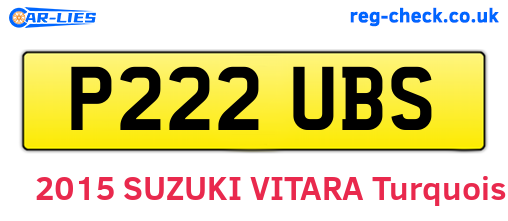P222UBS are the vehicle registration plates.