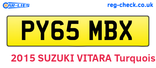 PY65MBX are the vehicle registration plates.