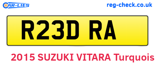 R23DRA are the vehicle registration plates.