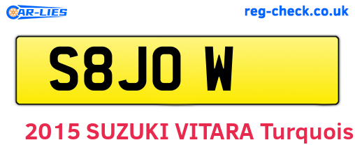 S8JOW are the vehicle registration plates.