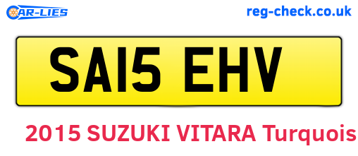 SA15EHV are the vehicle registration plates.