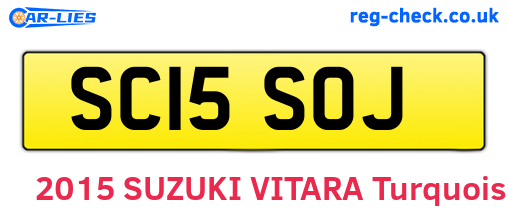 SC15SOJ are the vehicle registration plates.