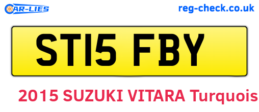 ST15FBY are the vehicle registration plates.