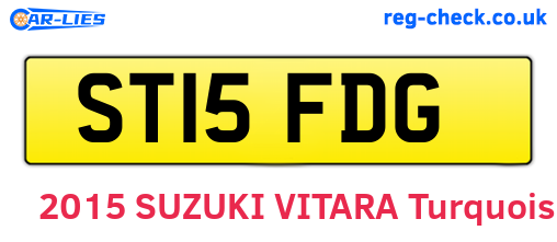 ST15FDG are the vehicle registration plates.