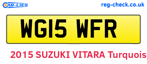 WG15WFR are the vehicle registration plates.