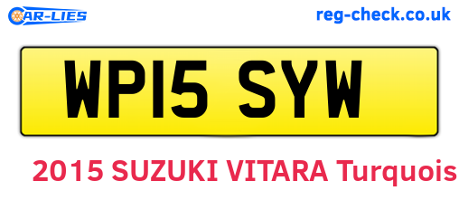 WP15SYW are the vehicle registration plates.
