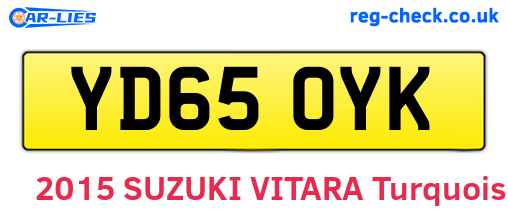 YD65OYK are the vehicle registration plates.