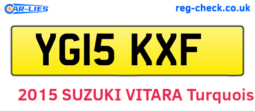 YG15KXF are the vehicle registration plates.