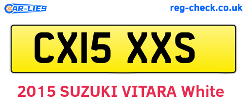CX15XXS are the vehicle registration plates.
