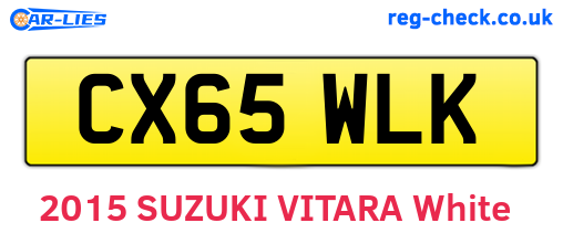 CX65WLK are the vehicle registration plates.