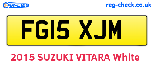 FG15XJM are the vehicle registration plates.