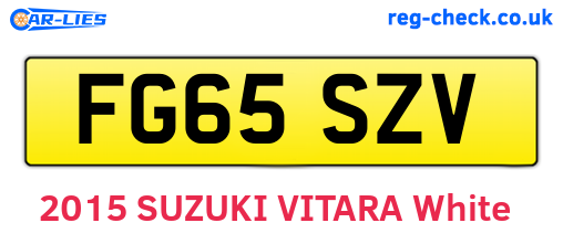 FG65SZV are the vehicle registration plates.