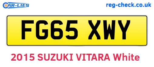 FG65XWY are the vehicle registration plates.