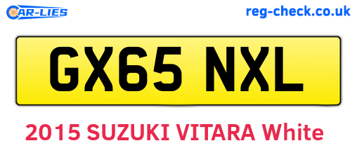GX65NXL are the vehicle registration plates.