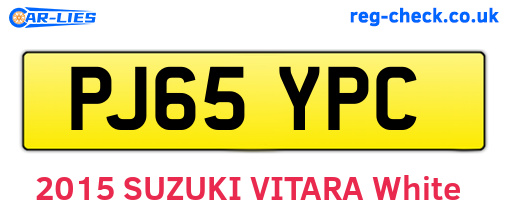 PJ65YPC are the vehicle registration plates.