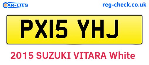 PX15YHJ are the vehicle registration plates.
