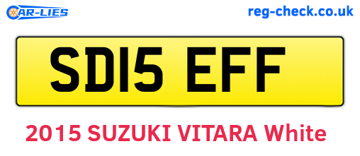 SD15EFF are the vehicle registration plates.