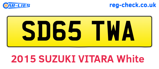 SD65TWA are the vehicle registration plates.
