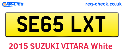 SE65LXT are the vehicle registration plates.