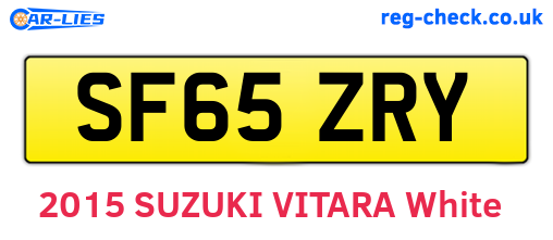 SF65ZRY are the vehicle registration plates.