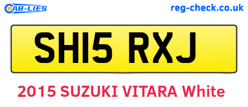 SH15RXJ are the vehicle registration plates.