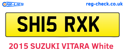 SH15RXK are the vehicle registration plates.