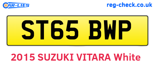 ST65BWP are the vehicle registration plates.