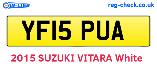 YF15PUA are the vehicle registration plates.