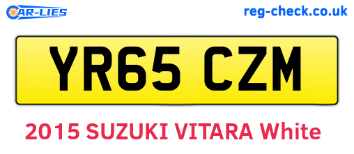 YR65CZM are the vehicle registration plates.