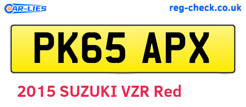 PK65APX are the vehicle registration plates.