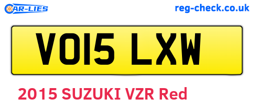 VO15LXW are the vehicle registration plates.