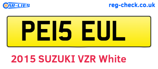 PE15EUL are the vehicle registration plates.