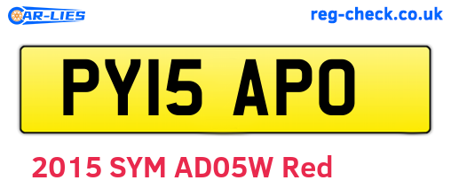 PY15APO are the vehicle registration plates.