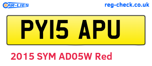 PY15APU are the vehicle registration plates.