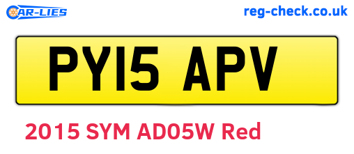 PY15APV are the vehicle registration plates.