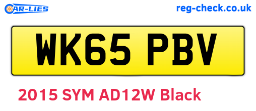 WK65PBV are the vehicle registration plates.