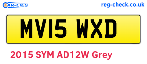 MV15WXD are the vehicle registration plates.